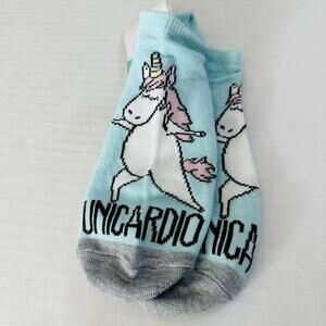 Xhilaration Unicardio Unicorn Low Cut Socks 1 Pair Size 4-10 Mint Green NEW!